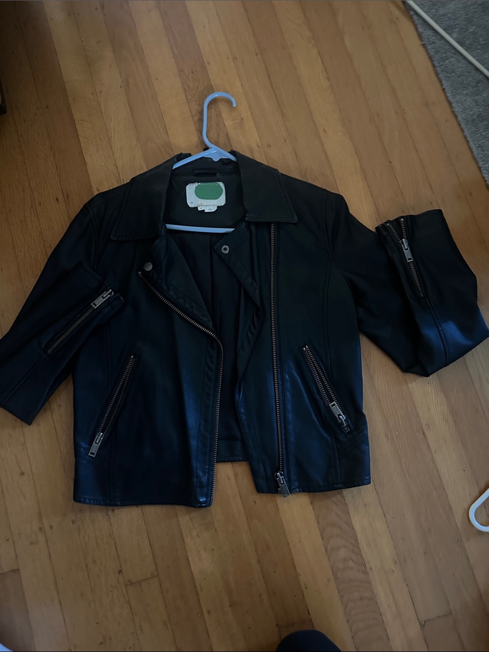 Women’s Black Leather Moto Jacket - Brand: